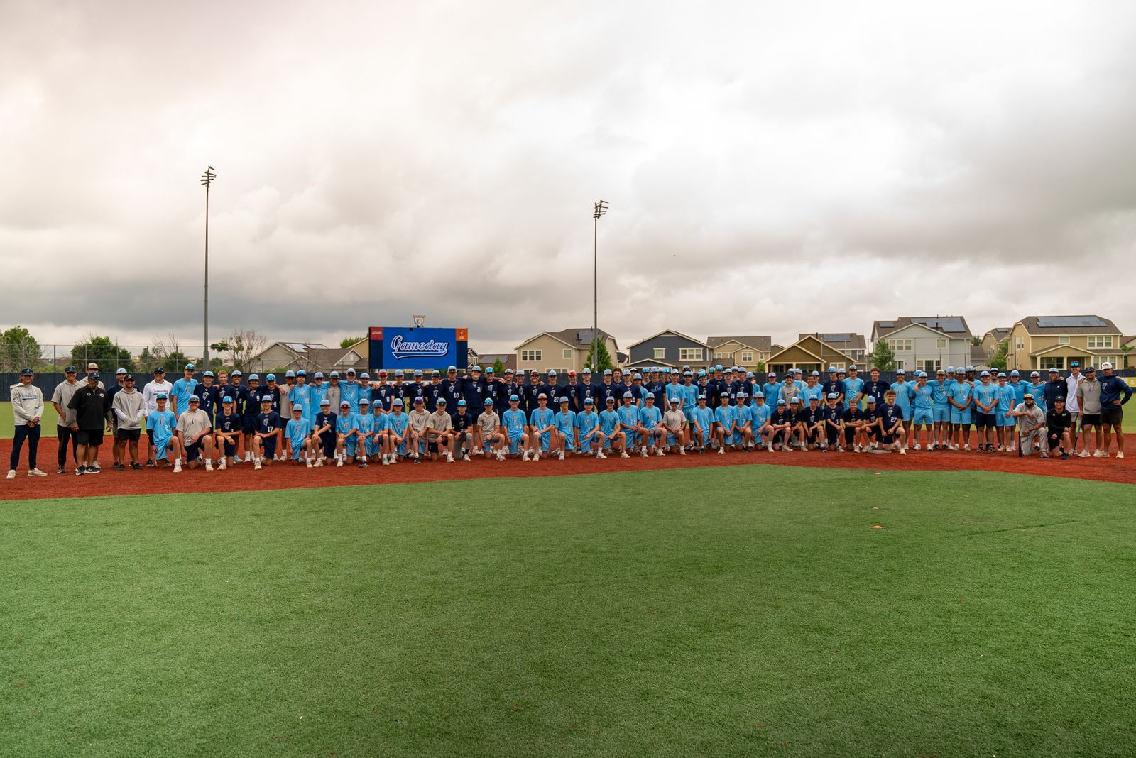 Gameday Baseball players on the field in Parker, Colorado
